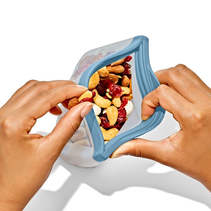 Silicone Reusable Bag Stand-Up Snack (12 oz) - Ocean Blue - US 2858