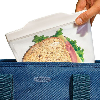 Silicone Reusable Bag - 4 Piece Lunch Set - Oat/Lagoon - US 0713