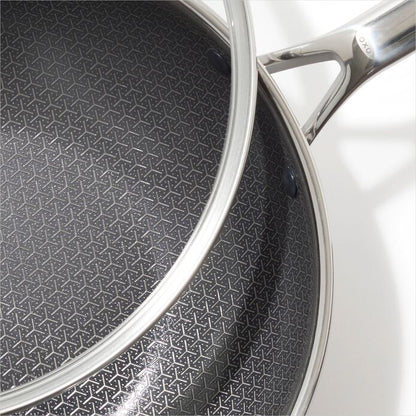 Trident Hybrid Non-Stick Stainless Steel 5 Qt Wok with Lid - US 6070