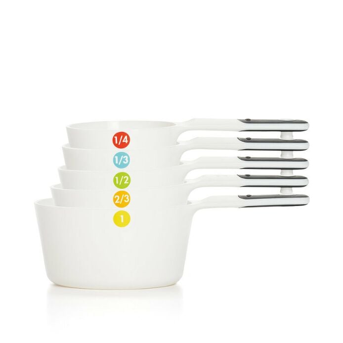 6 Piece Plastic Measuring Cups - White - US 2470