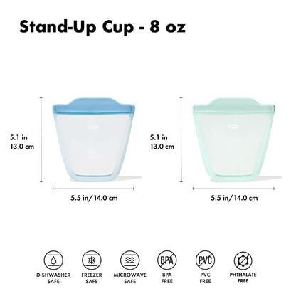Tot Silicone Reusable Bag - 2-Piece Stand-Up Cup Set - US 8404